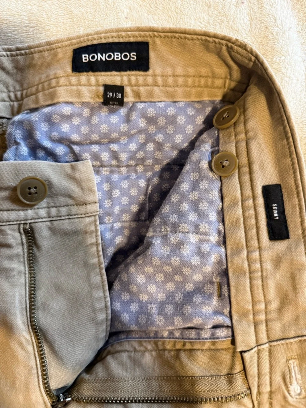 Men’s Bonobos Skinny Fit Khaki Chinos Size 29x30 - Picture 5 of 5
